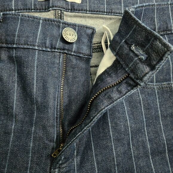 Ann Taylor Loft Size 12/31 Skinny Jeans Stretch Striped Modern - Picture 7 of 16